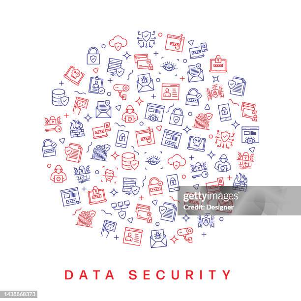 data security related pattern design. modern line style design - system admin stock illustrations