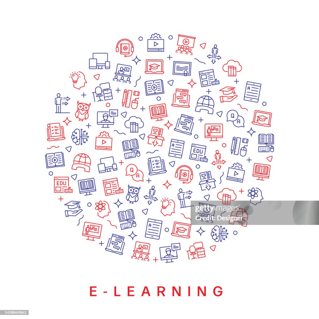 Elearning Related Pattern Design Modern Line Style Design High-Res ...