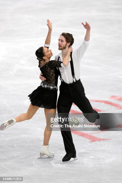 Sara Conti and Niccolo Macii of Ital compete in the Pair Free Skating during the ISU Grand Prix of Figure Skating - Skate Canada International at the...