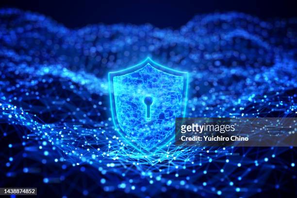 network security shield - authentication stock-fotos und bilder