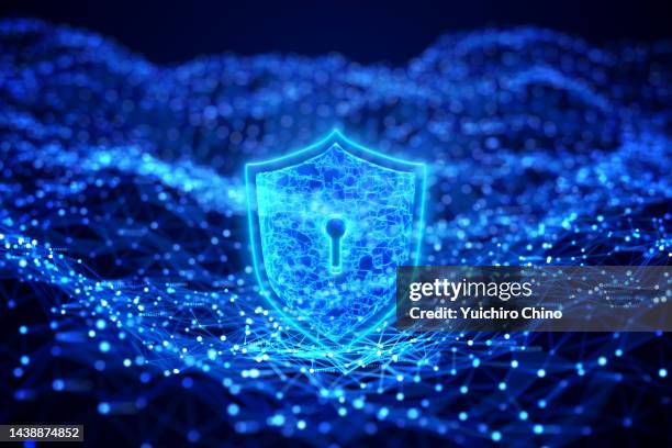 network security shield - digitale authenticatie stockfoto's en -beelden