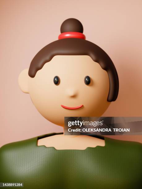 3d render of young woman portrait, metaverse avatar - avatar imagens e fotografias de stock