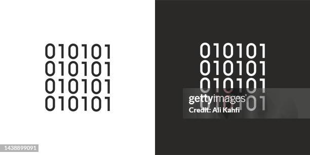 binary code icon - drill bit stock illustrations