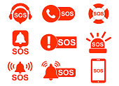 Set of SOS icon,Help signals.Vector Illustration