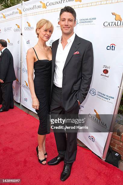 Kaitlin Robinson and James Scott arrive at the opening night gala of the 2012 Catalina Film Festival at the Casino Theatre on May 4, 2012 in Catalina...