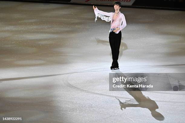 Yuzuru Hanyu performs during the ice show 'Prologue' at Pia Arena MM on November 04, 2022 in Yokohama, Kanagawa, Japan.