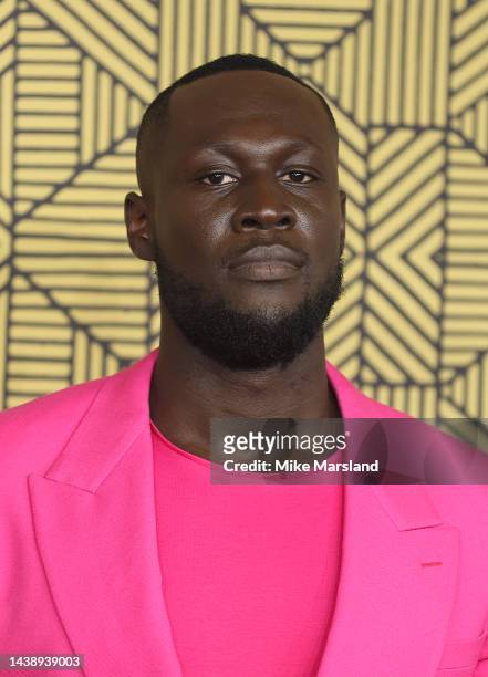 Stormzy attends the "Black Panther: Wakanda Forever" European Premiere at Cineworld Leicester Square on November 03, 2022 in London, England.