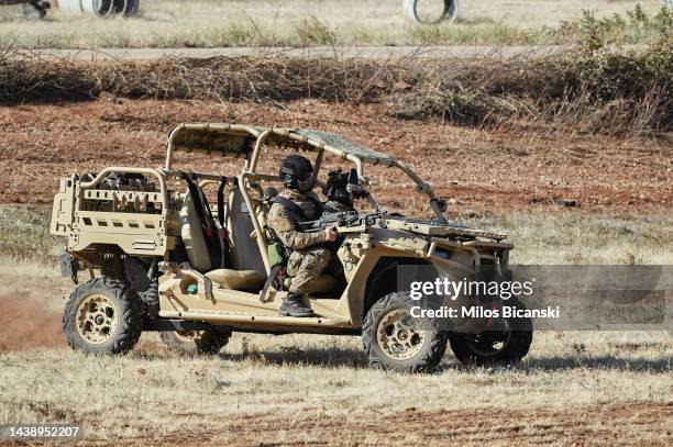 Members of special forces during joint exercise on November 4, 2022 in Avlona, Greece. Units from the Special Operations Forces of Greece, Albania,...