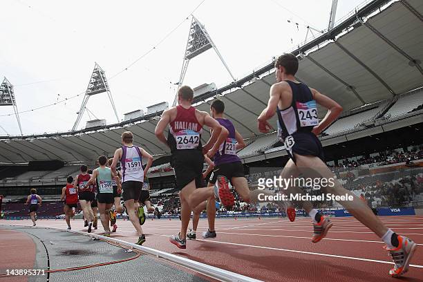 General view of heat two of the men's 1500m during day two of the BUCS VISA Athletics Championships 2012 LOCOG Test Event for London 2012 at the...