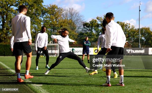 Sekou Mara during a Southampton FC training session at the Staplewood Campus on November 04, 2022 in Southampton, England.