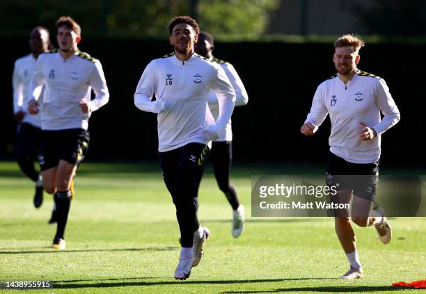 Che Adams during a Southampton FC training session at the Staplewood Campus on November 04, 2022 in Southampton, England.