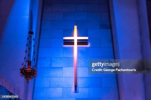 Cross In Light Lighted Cross For Window Cross Stained Window Light Design – Birch