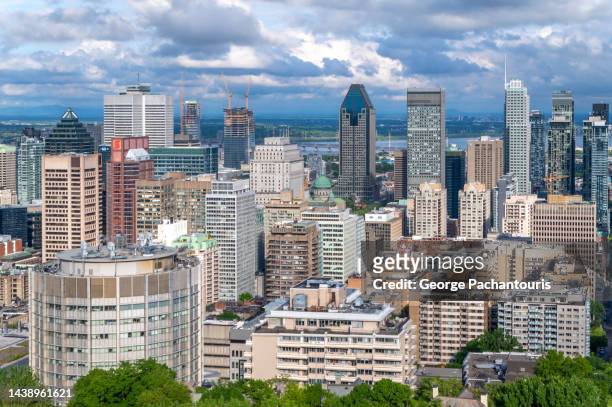 skyline of montreal, canada in the summer - montréal 個照片及圖片檔