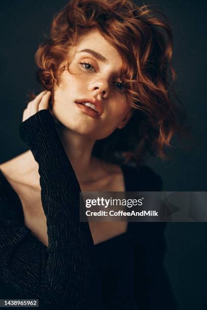 beautiful woman - short hair model stock pictures, royalty-free photos & images