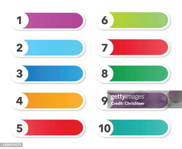 number buttons - 7 steps stock illustrations