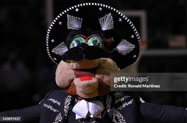 The San Antonio Spurs Coyote in Game Two of the Western Conference Quarterfinals of the 2012 NBA Playoffs at AT&T Center on May 2, 2012 in San...