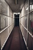 Iron bars corridor in prison
