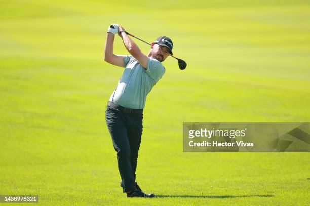 Brian Harman of United States plays a shot on the 7th hole during the second round of the World Wide Technology Championship at Club de Golf El...