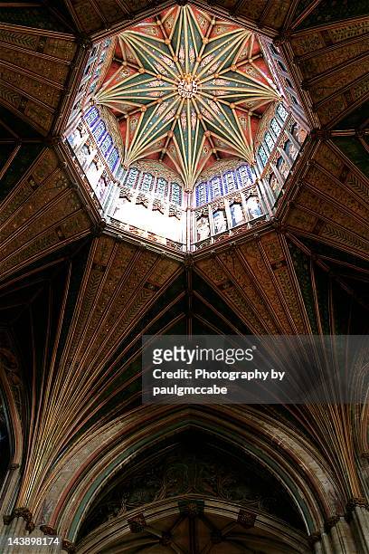 lantern tower of ely cathedral - ely stock pictures, royalty-free photos & images