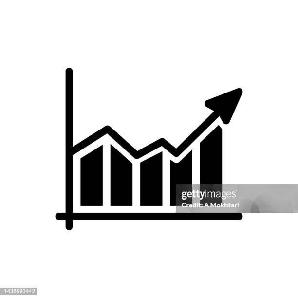 icon of the evolving graph, statistics, the directional arrow on white background. - transform graph icon stock illustrations