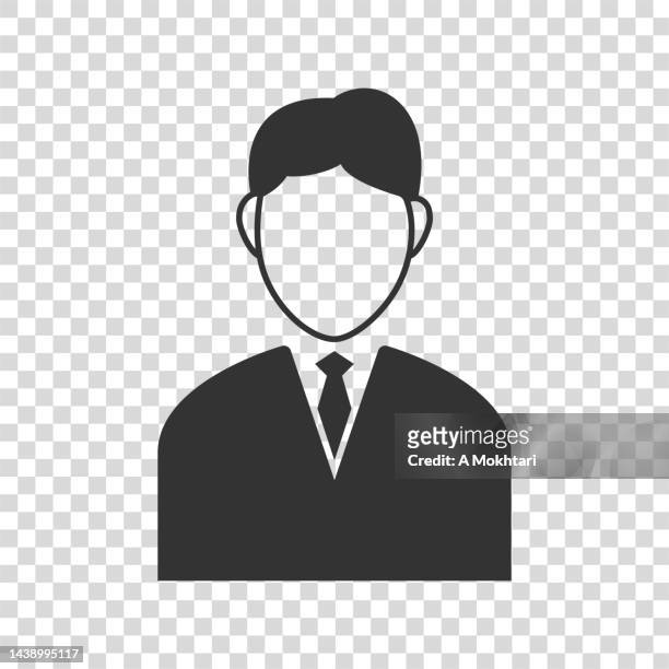 ilustraciones, imágenes clip art, dibujos animados e iconos de stock de icono de cara de hombre sobre un fondo transparente. - full suit