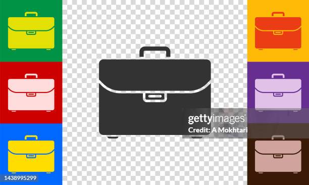 suitcase and briefcase icon. - red suitcase stock illustrations