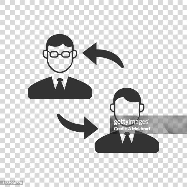 the exchange between two people, debate, trade, information sharing, networks...on white background. - panel discussion stock illustrations