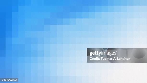 pixelated blue and light blue squares on textured paper background. - minecraft stock pictures, royalty-free photos & images