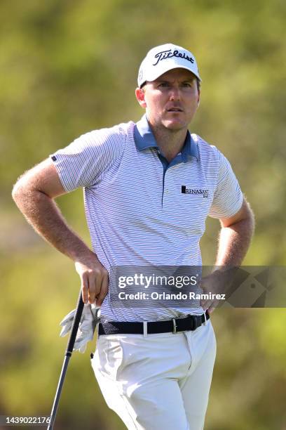 Russell Henley of United States plays a shot on the 2th hole during the second round of the World Wide Technology Championship at Club de Golf El...