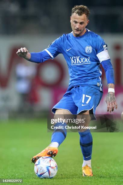 Christoph Hemlein of Meppen runs with the ball during the 3. Liga match between SV Meppen and SV Wehen Wiesbaden at Haensch-Arena on November 04,...