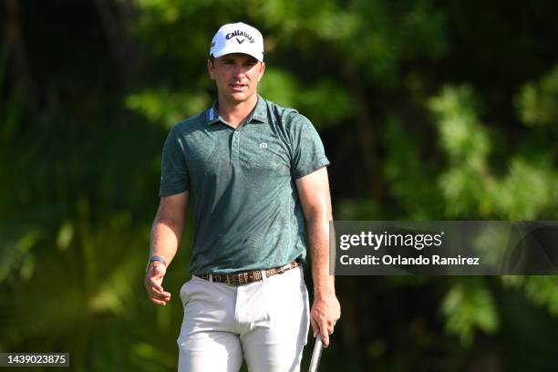 Will Gordon of United States plays a shot on the first hole during the second round of the World Wide Technology Championship at Club de Golf El...