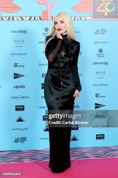 Singer Ava Max attends the red carpet for the LOS40 Music Awards 2022 at the WiZink Center on November 04, 2022 in Madrid, Spain.