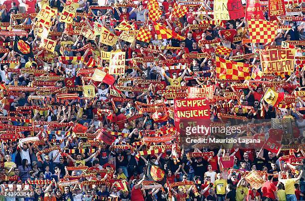 Lecce fans during the Serie A match between US Lecce and ACF Fiorentina at Stadio Via del Mare on May 5, 2012 in Lecce, Italy.
