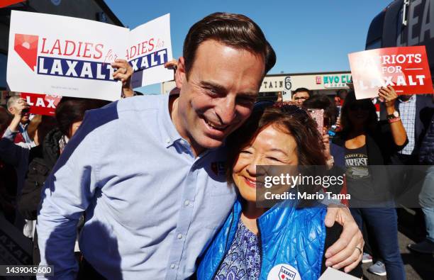 Nevada Republican U.S. Senate nominee Adam Laxalt greets supporters at a campaign stop outside the Nevada GOP Asian Pacific American Engagement...