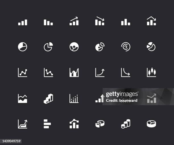 chart and diagram icons - growth chart stock illustrations