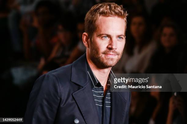 Actor Paul Walker walks the runway during the Colcci show at Sao Paulo Fashion Week Summer 2013/2014 SPFW on March 21, 2013 in Sao Paulo, Brazil.