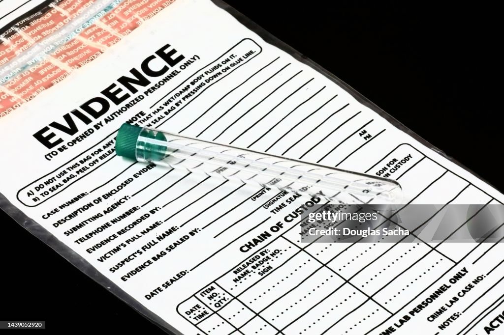 Test tube for DNA samples on the crime scene