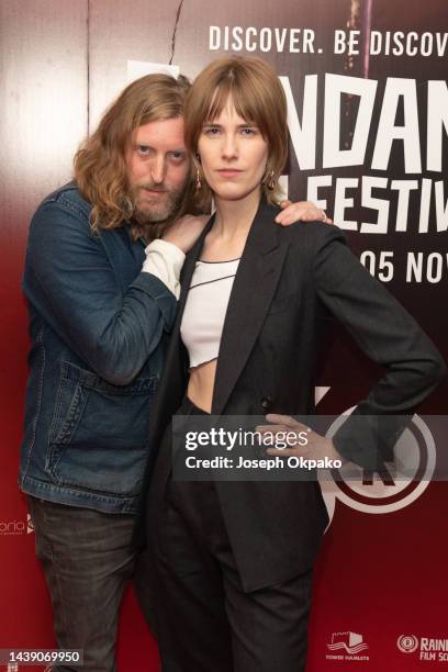 Andy Burrows and Reni Lane attend the European premiere of Razorlight: Fall to Pieces as part of the Raindance Film Festival at Genesis Cinema on...