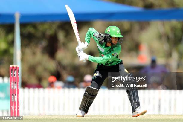 Jemima Rodrigues of the Stars bats during the Women's Big Bash League match between the Melbourne Stars and the Adelaide Strikers at Lilac Hill, on...