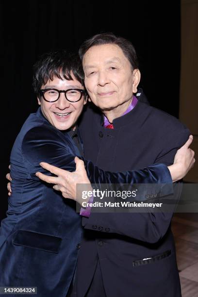Ke Huy Quan and James Hong attend the Critics Choice Association's Celebration of Asian Pacific Cinema & Television at Fairmont Century Plaza on...