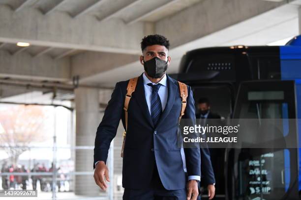Of Gamba Osaka is seen on arrival at the stadium prior to the J.LEAGUE Meiji Yasuda J1 34th Sec. Match between Kashima Antlers and Gamba Osaka at...