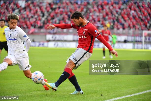 Of Kashima Antlers in action during the J.LEAGUE Meiji Yasuda J1 34th Sec. Match between Kashima Antlers and Gamba Osaka at Kashima Soccer Stadium on...