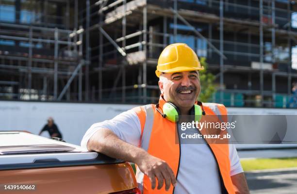 construction worker on site . - builder stock pictures, royalty-free photos & images