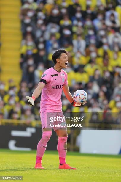 Kosei TANI of Shonan Bellmarein action during the J.LEAGUE Meiji Yasuda J1 34th Sec. Match between Kashiwa Reysol and Shonan Bellmare at SANKYO...