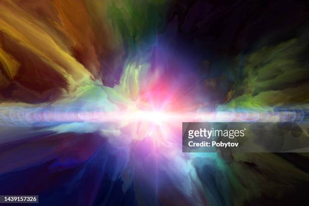 multicolored painted nebula - ink cloud stock illustrations