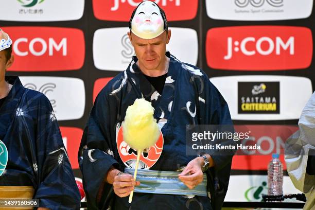 Christopher Froome of United Kingdom and Team Israel - Premier Tech makes cotton candy and participates in a Quiz Contest at Thematic Japanese...