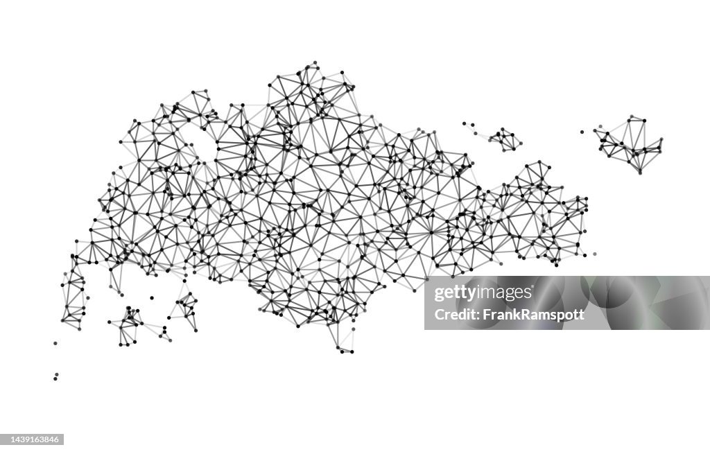 Singapore Map Network Black And White