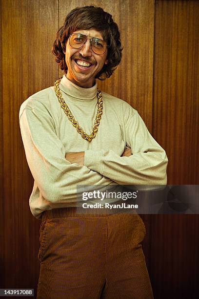 bling retro mustache man - 80s fashion stock pictures, royalty-free photos & images