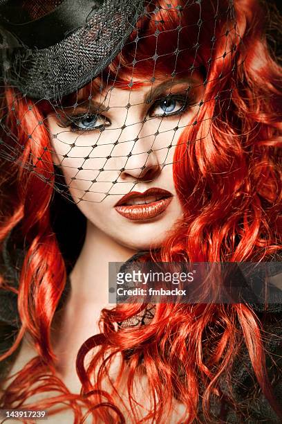 burlesque redhead - burlesque style stock pictures, royalty-free photos & images
