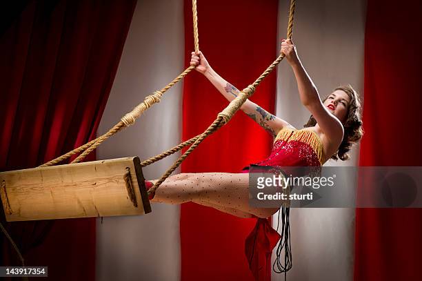 trapeze artist - pin up girl tattoo stock pictures, royalty-free photos & images